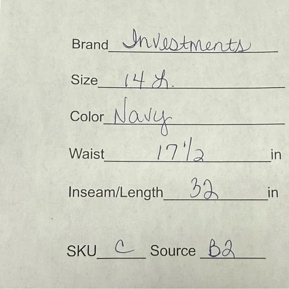 Investments Navy Stretch Dress Pants 14L Wide Leg Career Office Chic - Picture 9 of 9